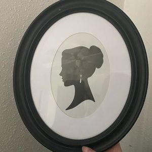 Circle black silhouette portrait